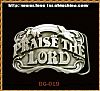 PRAISE THE LORD CHRISTIAN PEWTER BELT BUCKLE