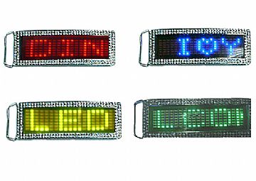 Mini  Led Light Chrome Name Belt Buckle/Gift