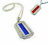 WT-273 Heart Style RED LED Dog Tag Chain With Rhin