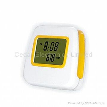 Ultra-Thin Pedometer &Amp; Lcd Alarm Clock