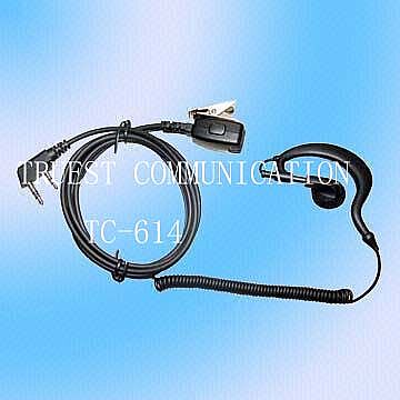 Microphone Set With Coiled Pu Cable For Two-Way Radio Transceivers