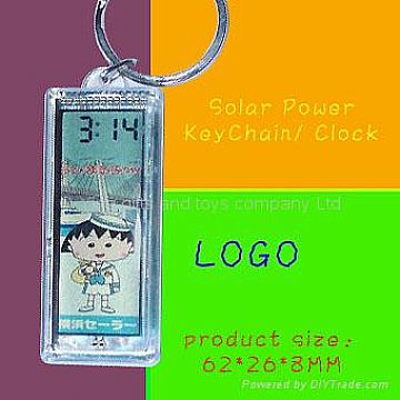 Solar Power Keychain With Clock