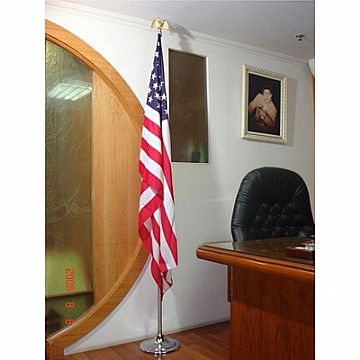 8 Ft Aluminum 3 Sectional Adjustable Indoor Flagpole Kit.