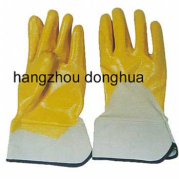 Yellow Half Nitrile Gloves