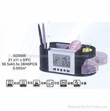 Lcd Penholder Clock