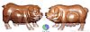 Wooden Carvings-A Pair Of Pigs