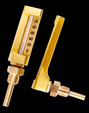 V-Shaped Industrial Glass Thermometer