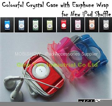 Colourful Crystal Case With Earphone Wrap For Ipod Shuffle 2Nd