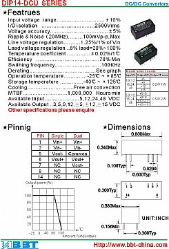 Dip14-Dcu Series Dc/Dc Converter