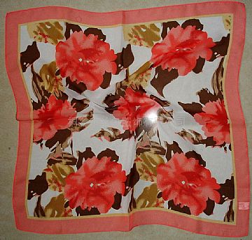 １００％Polyester Chiffon Painting Square Scarf