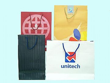 Paper Bag With Partial Gloss Laminated