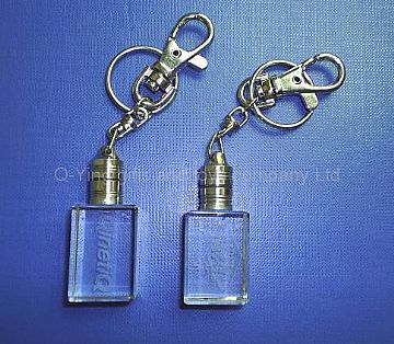Crystal Key Chain With 3D Image Inside